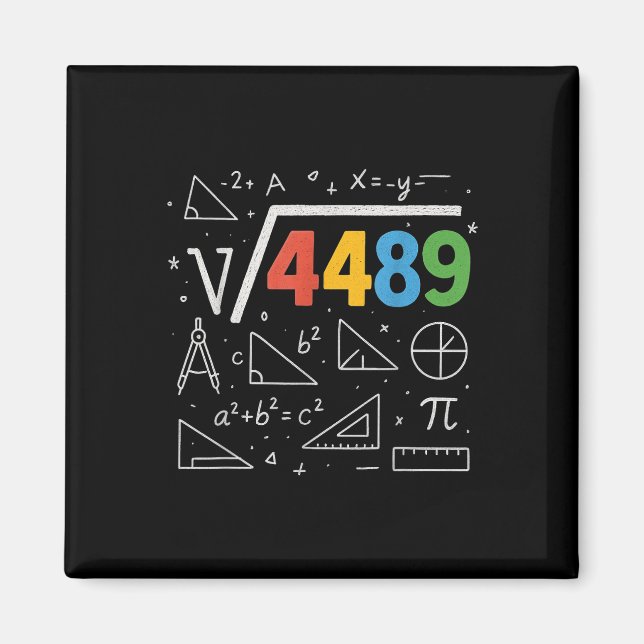 Imán 67 Meme Square Root 4489 Slang Six Seven Math Teac (Frente)