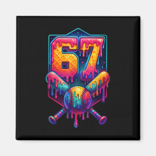 Imán 67 Meme Tendencia Béisbol Divertido Número 67 Juga