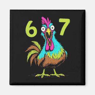 Imán 67 Memes Divertidos de Pollo Seis Siete Humor de J