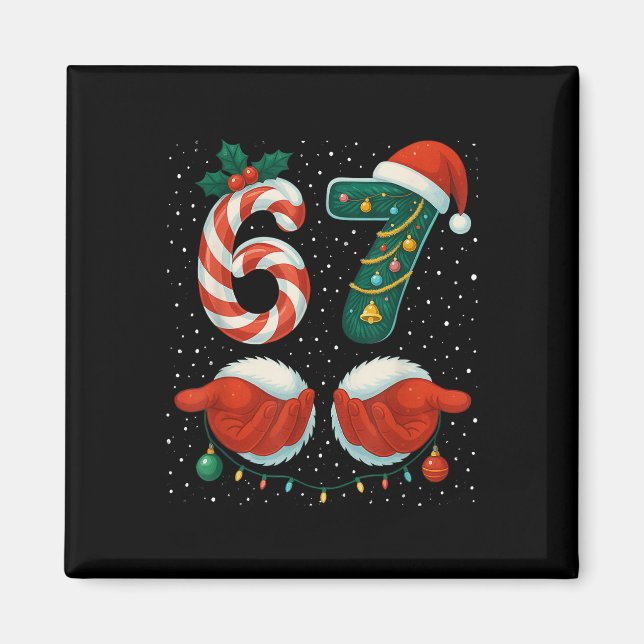Imán 67 Navidad 6 7 Meme Pijamas Fiesta Gen Alfa Sl (Frente)