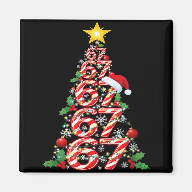 Imán 67 Navidad 6 7 Meme Pijamas Fiesta Gen Alpha Sl (Frente)