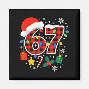 Imán 67 Navidad Cuadro Rojo 6 7 Seis Siete Niños