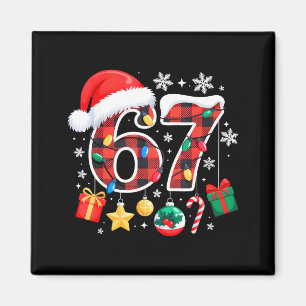 Imán 67 Navidad Cuadros Rojos 6 7 Seis Siete Chicos Nav