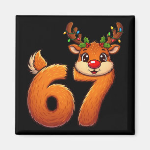 Imán 67 Navidad divertido Reno Bruh Meme Pijama Mujer