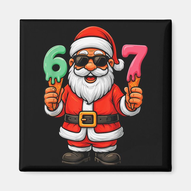 Imán 67 Navidad Divertido Seis Siete Helado Meme 67 Nav (Frente)