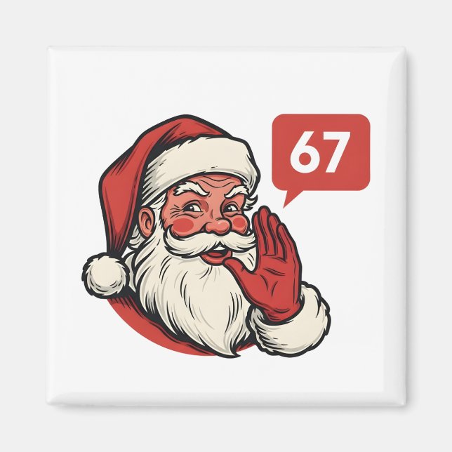 Imán 67 Navidad Feliz Seis Siete Brainrot Papá Noel (Frente)