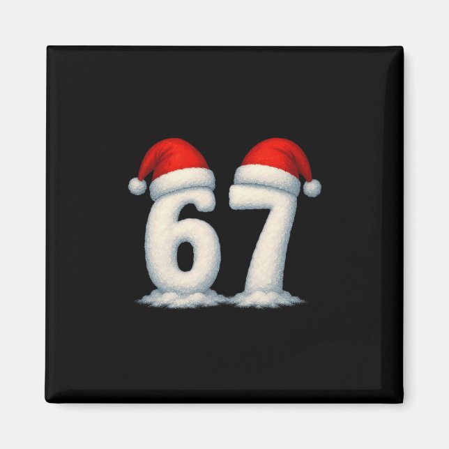 Imán 67 Navidad Fiesta Nieve Números 6 7 Meme Gen Alp (Frente)
