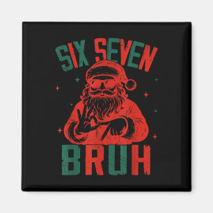 Imán 67 Navideño Divertido Seis Siete Bruh Meme Brainro