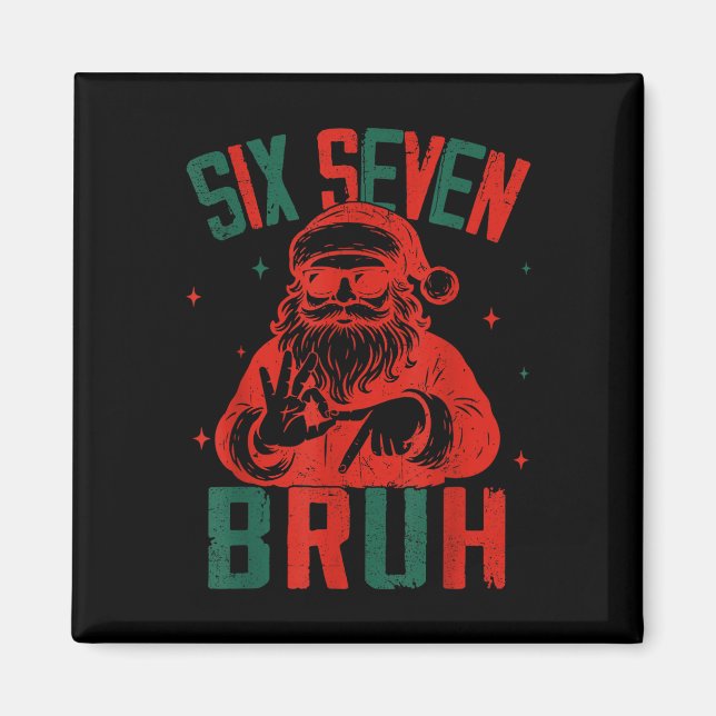 Imán 67 Navideño Divertido Seis Siete Bruh Meme Brainro (Frente)