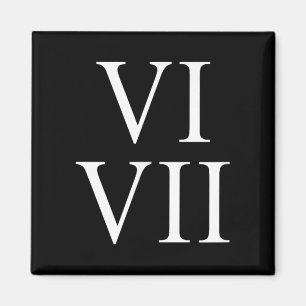 Imán 67 Numerales Romanos Vi Vii Divertido Seis Siete M