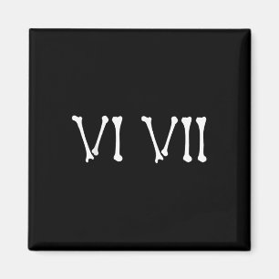 Imán 67 Numerales Romanos Vi Vii Esqueleto Divertido Ha