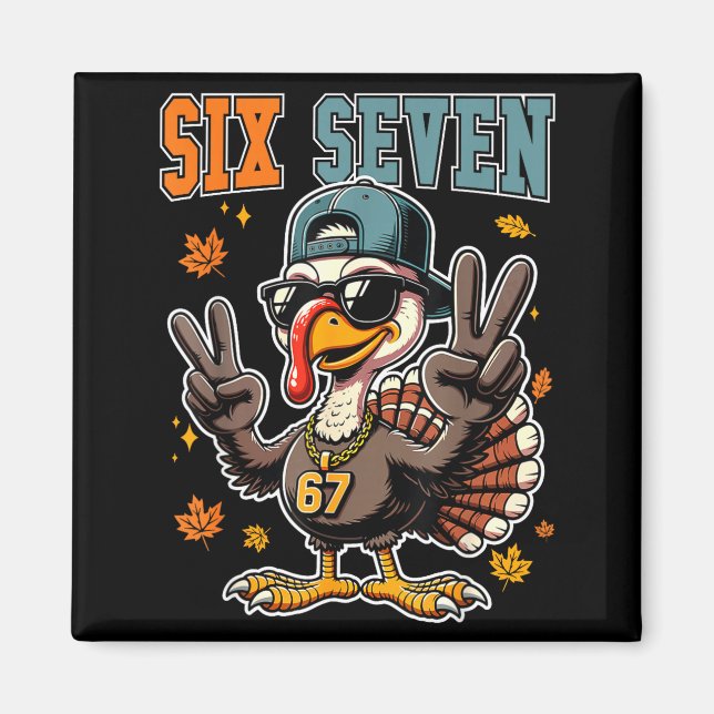Imán 67 Pavo de Acción de Gracias Divertido Día de Acci (Frente)