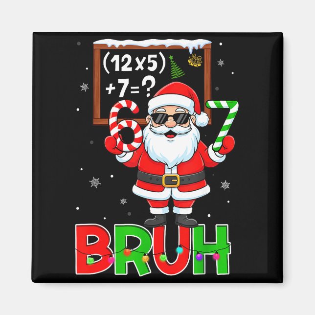 Imán 67 Profesor Navidad Santa Seis Siete Meme Matemáti (Frente)