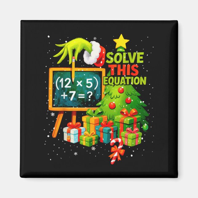 Imán 67 Profesor Verde Navidad Seis Siete Meme Brainrot (Frente)
