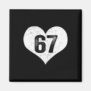 Imán 67 San Valentín Divertido Seis Siete 6 7 Meme Gen