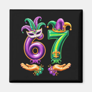 Imán 67 Seis Siete Divertido Mardi Gras 6 7 Meme Para H