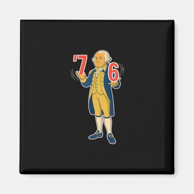 Imán 67 Seis Siete Meme Divertido George Washington  (Frente)