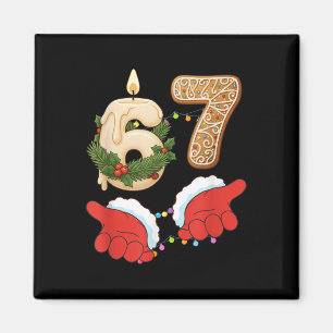 Imán 67 Seis Siete Meme Navidad Vela Jengibre Gen