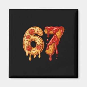 Imán 67 Six Seven 6-7 Pizza & Chicken Nugget - Bra para