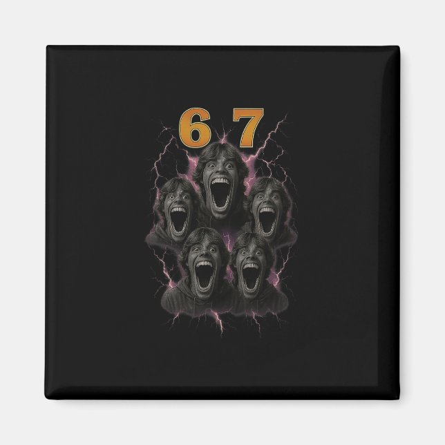 Imán 67 Six Seven Contrabando 6 7 Diseño De Meme Divert (Frente)
