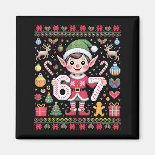 Imán 67 Suéter Feo Duende De Navidad Lindo 6 7 Meme Nav