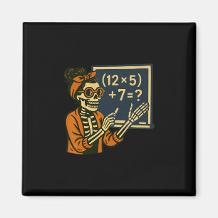 Imán 67 Teacher Halloween Skeleton Six Seven Meme Brain