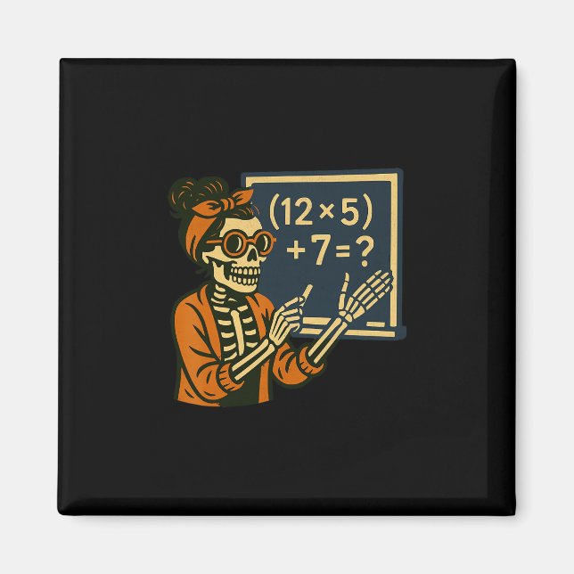 Imán 67 Teacher Halloween Skeleton Six Seven Meme Brain (Frente)