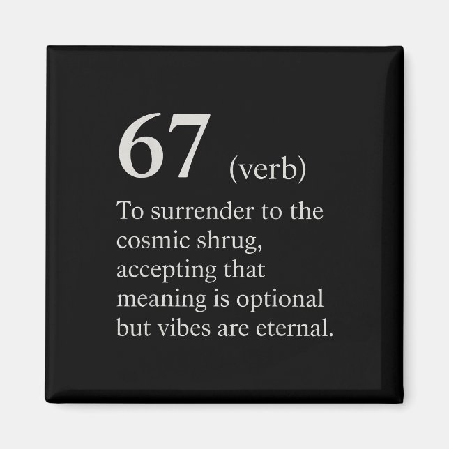 Imán 67 Verb Definition Meme Funny Internet Joke Trendi (Frente)