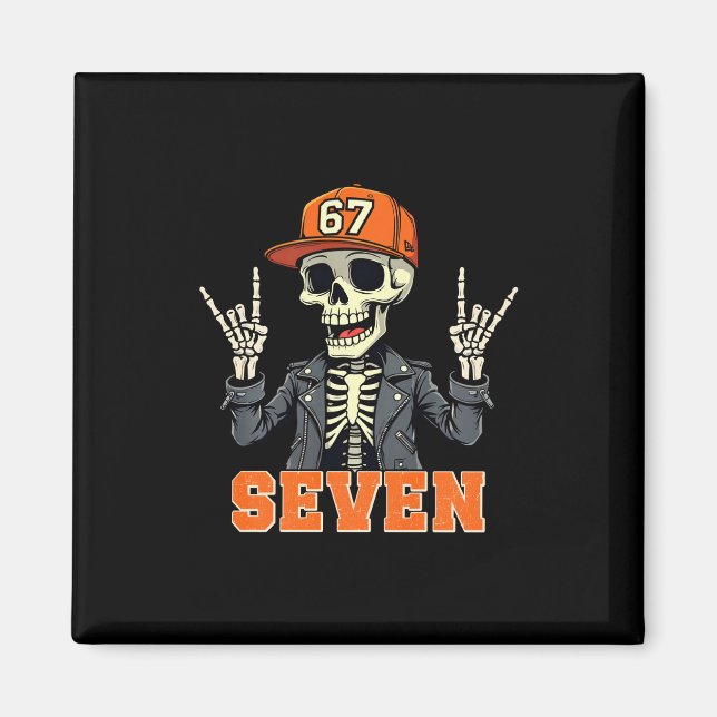 Imán 67endy Skeleton - 67 Six Seven Halloween 7 Long Sl (Frente)