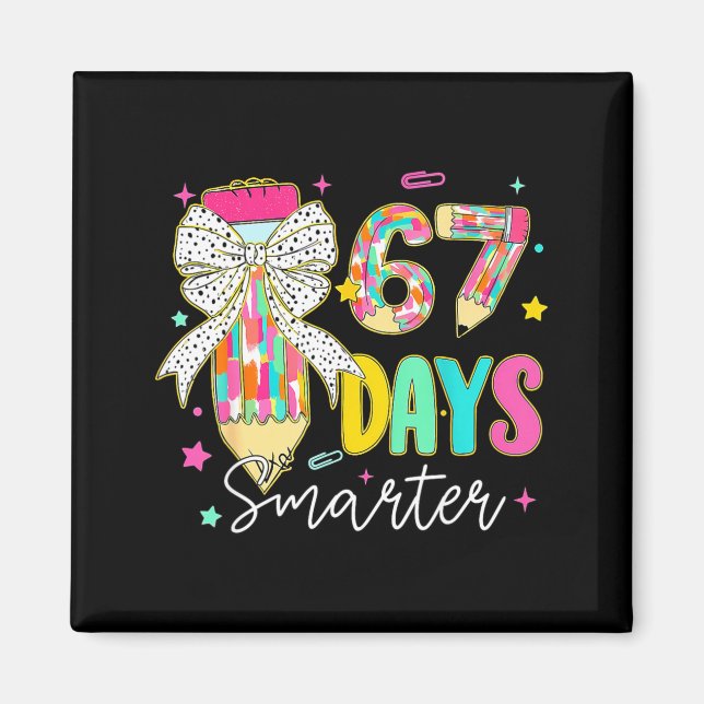 Imán 67th Day Of School 67 Days Smarter Coquette Bow Te (Frente)
