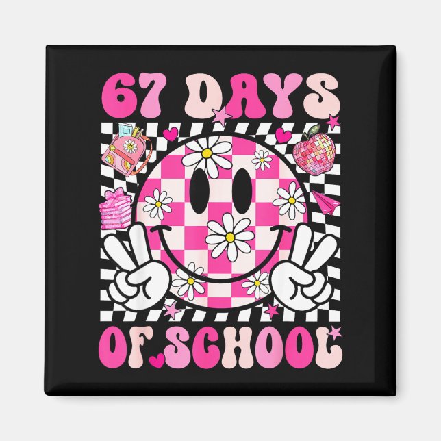 Imán 67th Day Of School 67 Days Smarter Teacher Girl Wo (Frente)