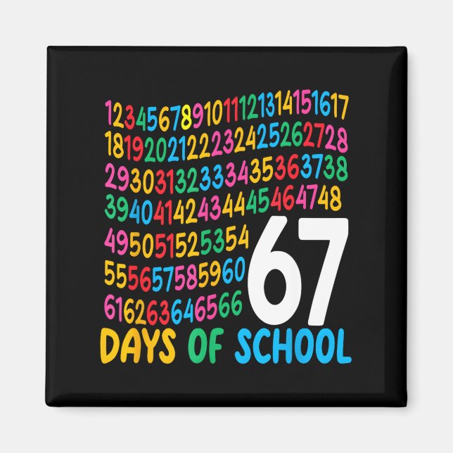Imán 67th Day Of School 67 Math Numbers Teacher Kids 67 (Frente)