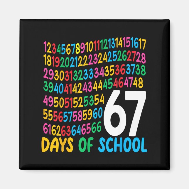 Imán 67th Day Of School 67 Math Numbers Teacher Kids 67 (Frente)