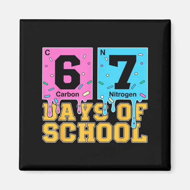 Imán 67th Day Of School Kids Funny Meme Six Seven Perio (Frente)