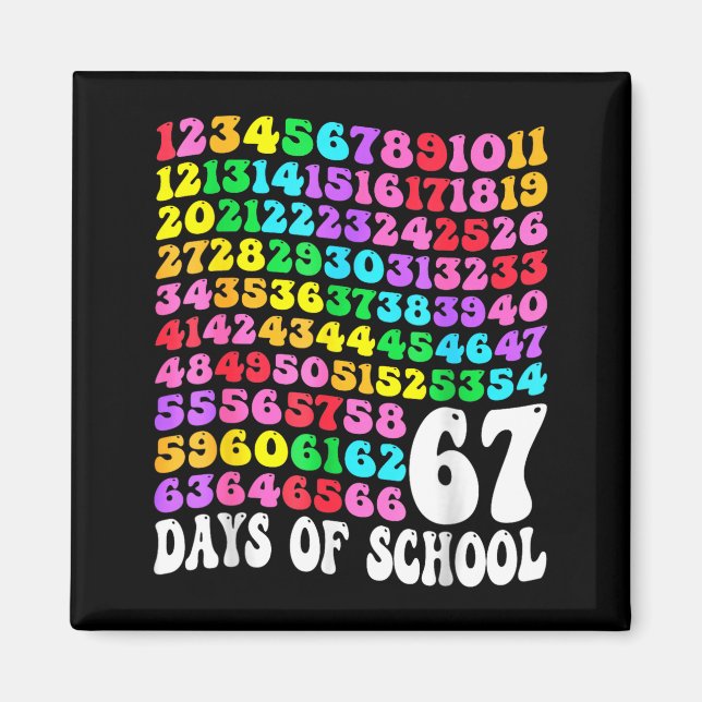 Imán 67th Day Of School Teacher Kids 67 Math Numbers 10 (Frente)