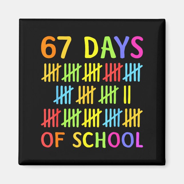 Imán 67th Day Of School Teacher Kids 67 Math Numbers 10 (Frente)