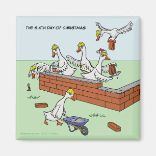 Imán 6.º Día de los Navidades (Seis Geese a-Laying) Mag