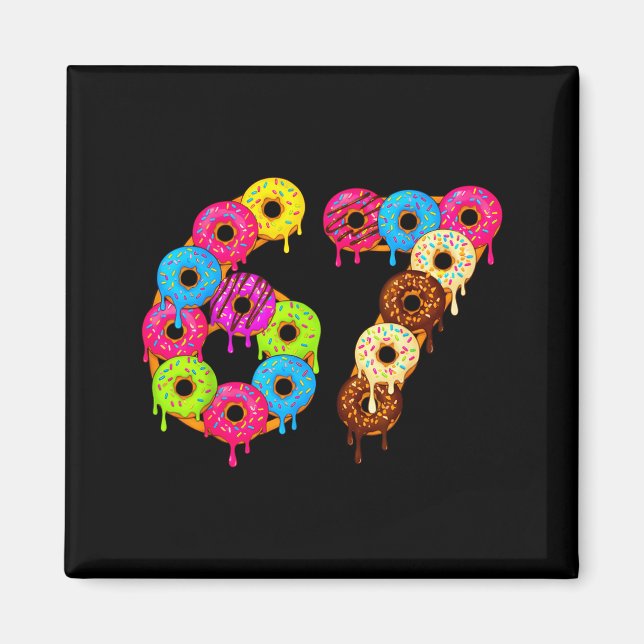 Imán 6 7 Meme Matching Love Donuts 67 Pajamas Kids Six  (Frente)