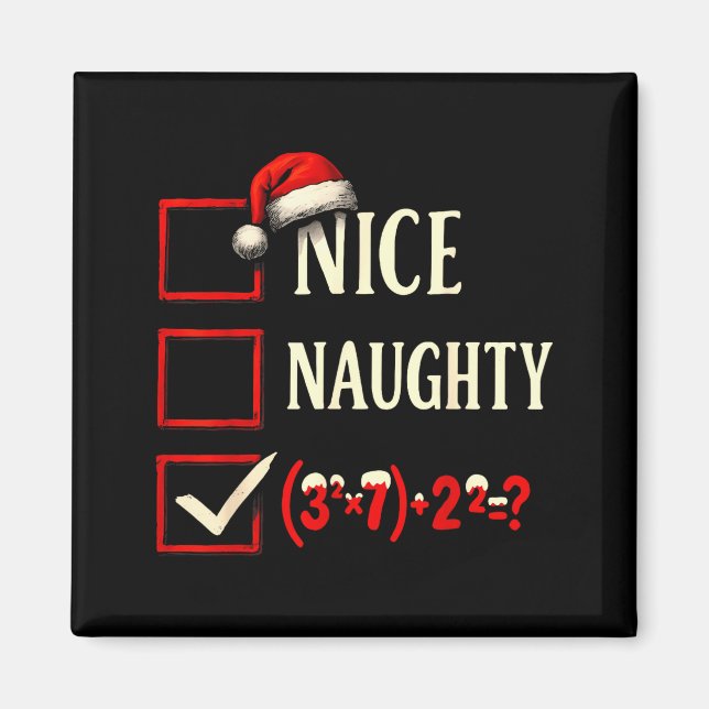 Imán 6-7 Meme Nice Naughty 67 Christmas Brain Rot Funny (Frente)