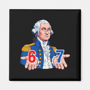 Imán 6 7 Washington Divertido 67 Disfraz Meme Seis Siet