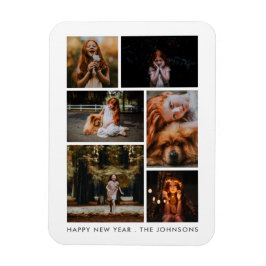 Imán 6 feriado de Año Nuevo personalizado de Collage de