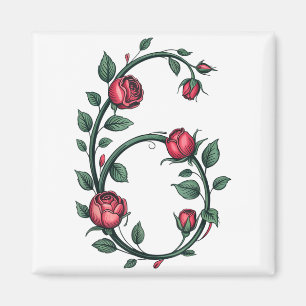 Imán 6 Floral 67 Rosa Día de San Valentín Divertido Amo