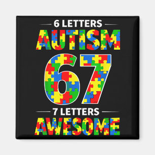Imán 6 letras autismo 7 letras increíble 67 autismo