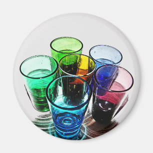 Imán 6 vasos de medida coloreados del cóctel - estilo