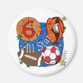 Imán 6tas camisetas y regalos del cumpleaños de All Sta
