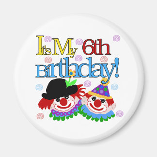 Imán 6to cumpleaños de los payasos tontos