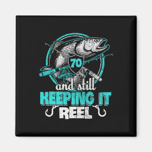 Imán 70.ª Pesca Funny Cumpleaños Pescador Camisas Keepi