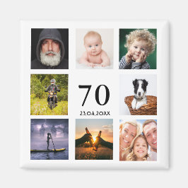 Imán 70.º collage de fotos de la fiesta de cumpleaños