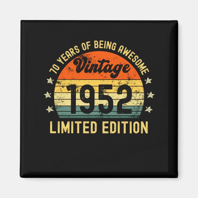 Imán 70.º regalo de cumpleaños edición limitada de 1952 (Frente)