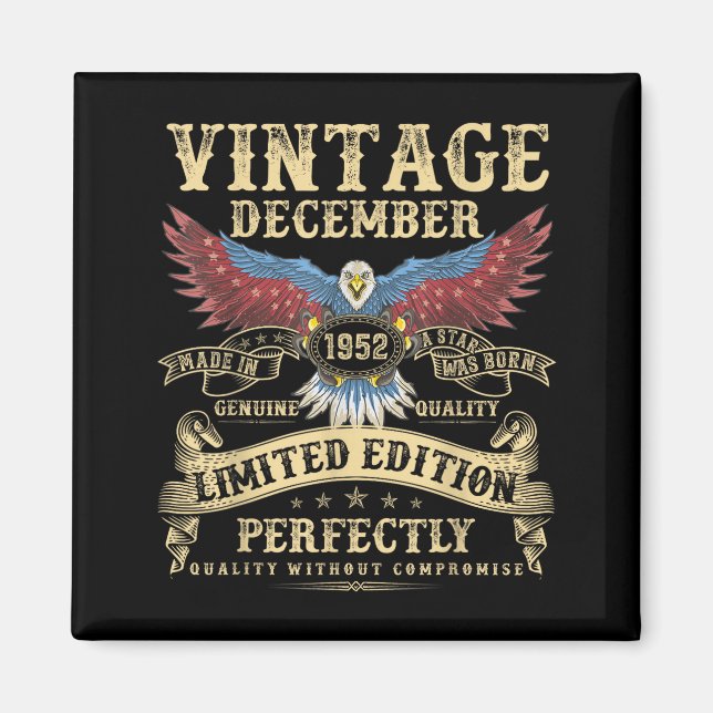 Imán 73rd Birthday December 1952 Men Funny 73 Years Old (Frente)